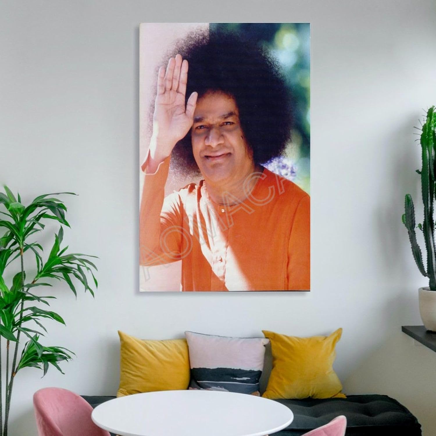 Póster de la educadora india Sathya Sai Baba de la India, pósteres e impresiones artísticas de pared, pintura en lienzo, póster de arte de pared