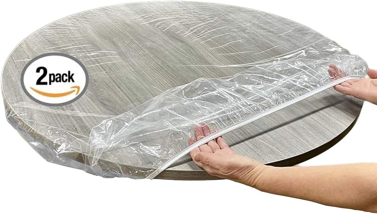 2 manteles para mesa redonda transparente para interiores y exteriores, mantel de vinilo ajustable resistente, lavable y transparente, protector de