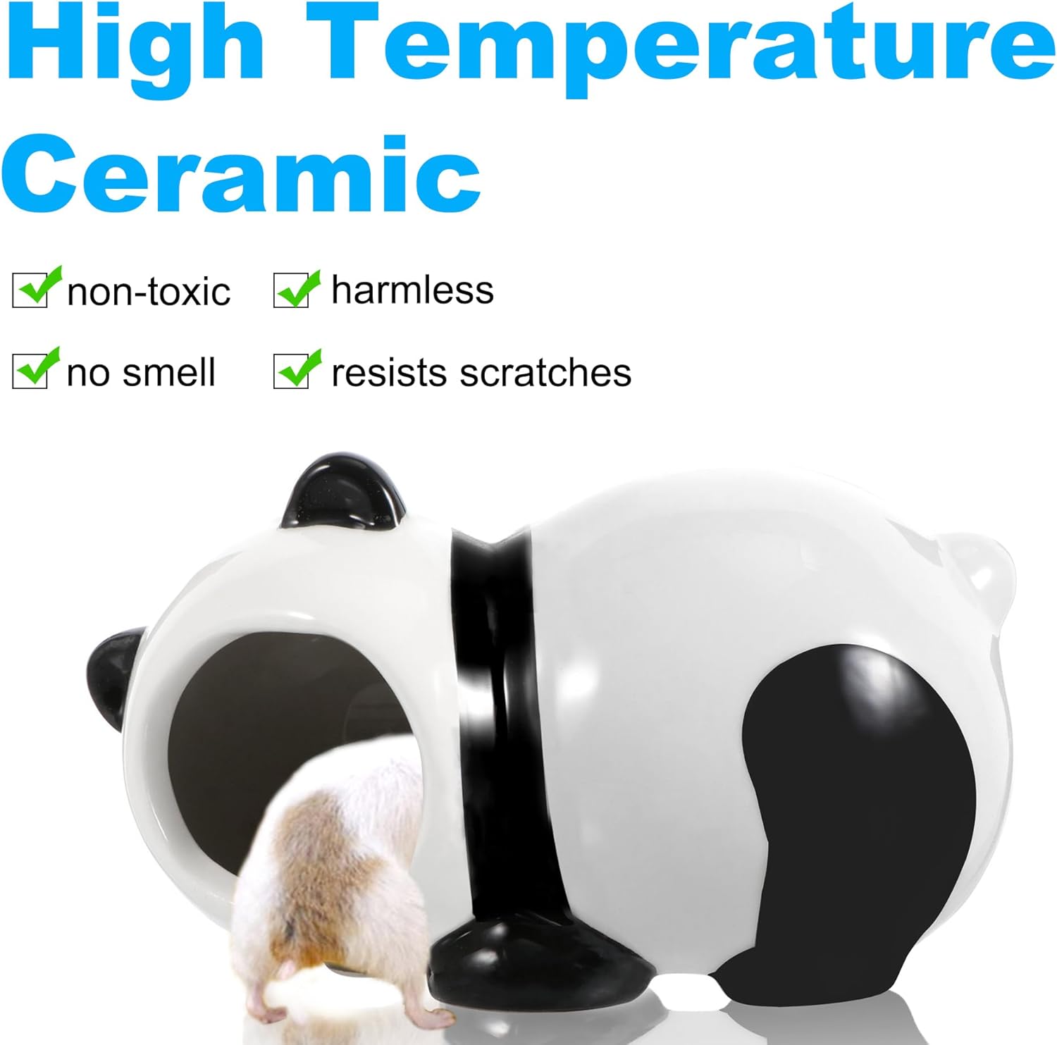 Casa de hámster de cerámica para hámster, bonita piel de hámster enano para decoración, jaula de hábitats de mascotas para animales pequeños para