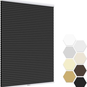 LazBlinds No Tools No Drill – Persianas celulares sin cordones, opacas con diseño de panal para oscurecer la habitación, persianas plisadas para LazBlinds No Tools No Drill – Persianas celulares sin cordones, opacas con diseño de panal para oscurecer la habitación, persianas plisadas para