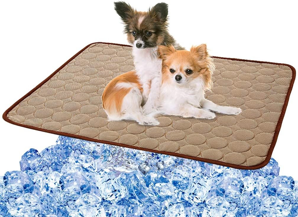 Tapete de refrigeración para perros y gatos, tapete de seda de hielo, manta o cojín de refrigeración para jaula, sofá, cama, piso o asiento del auto