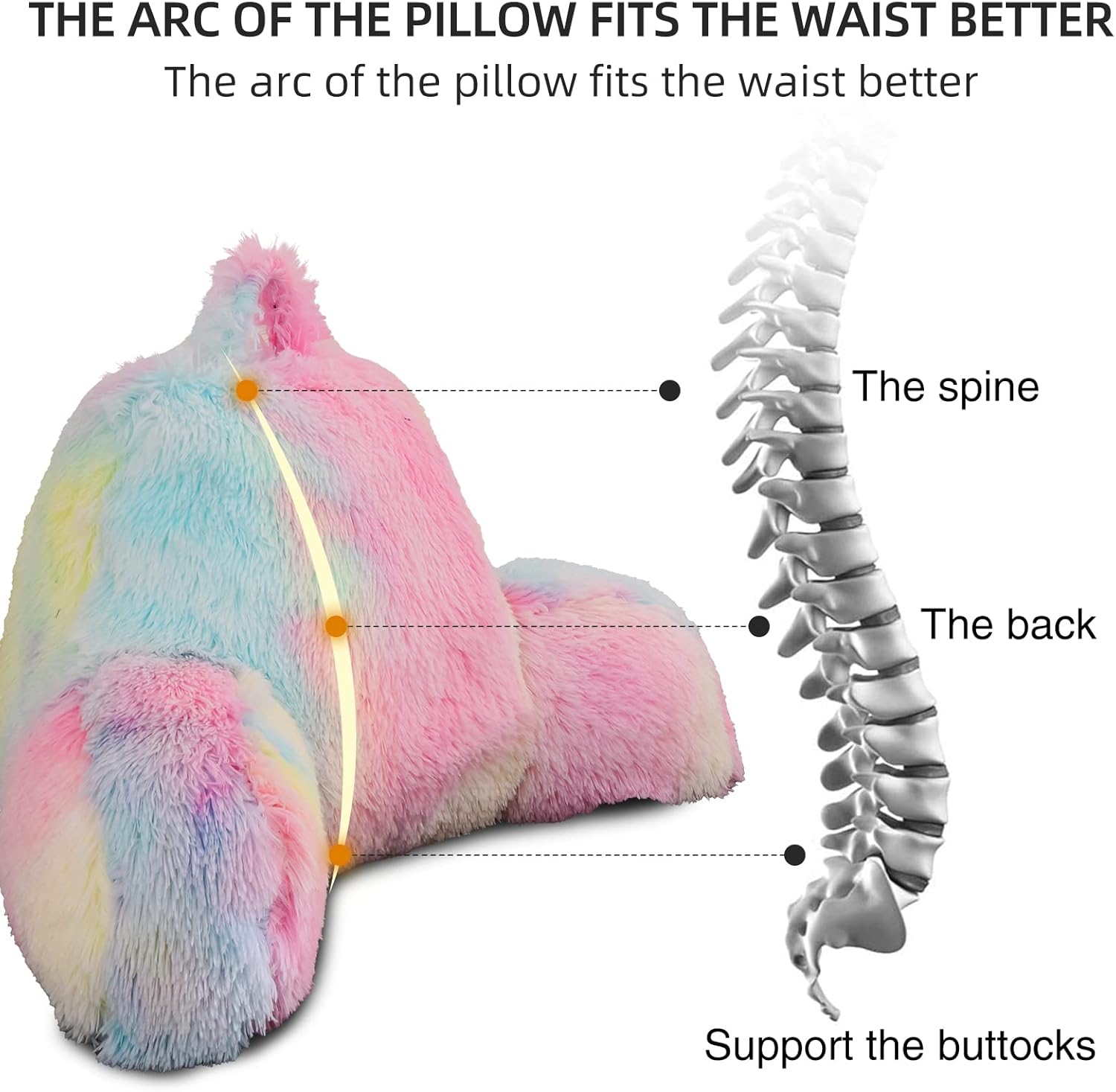 Aimuan Almohada de lectura para reposo en cama, almohada grande de respaldo para adultos con brazos y soporte de espalda para sentarse en la cama,