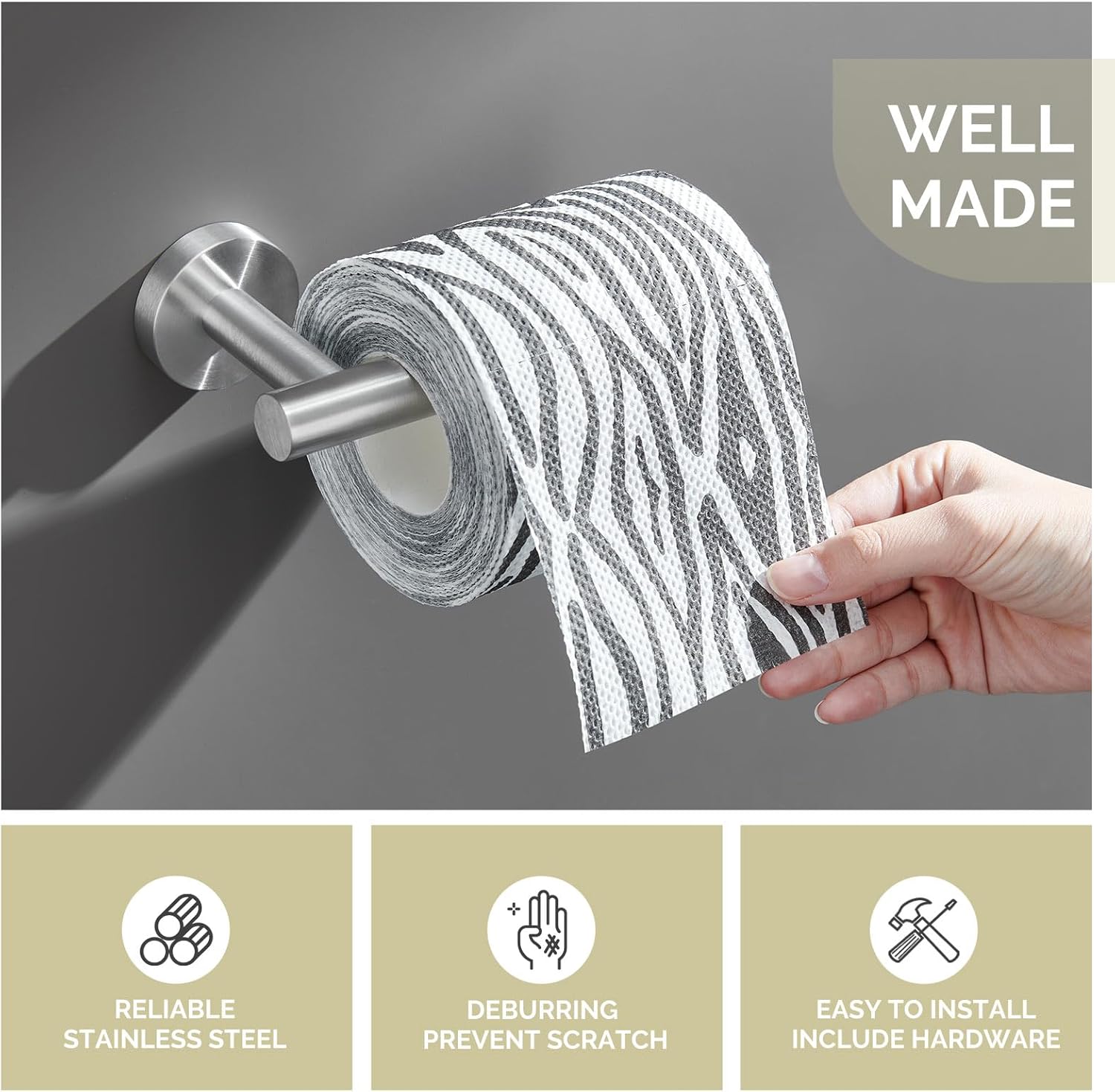 Angle Simple SUS304 – Soporte de papel higiénico de acero inoxidable para baño, soporte de pared para papel higiénico