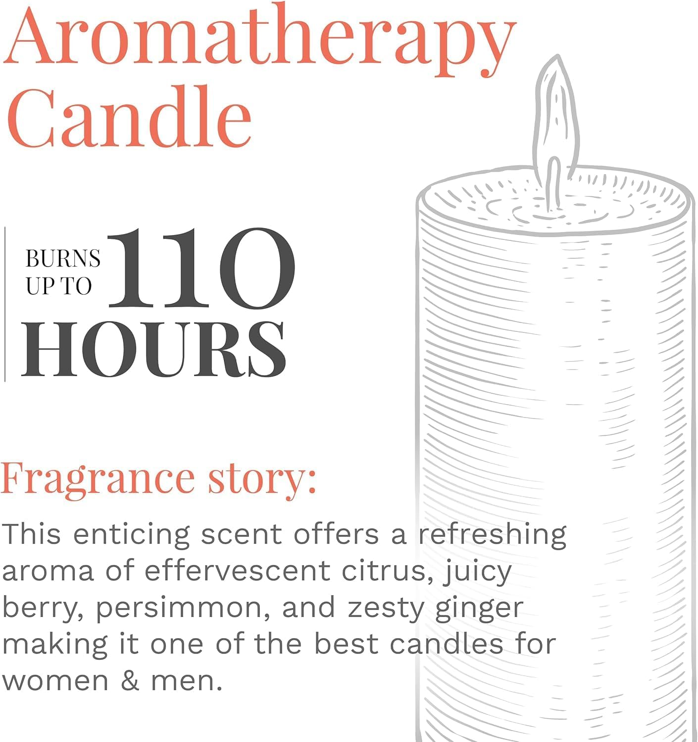 Candle-lite Velas perfumadas, fragancia de pastel de nuez moscada de calabaza, una vela de aromaterapia de una sola mecha de 18 onzas con 110 horas