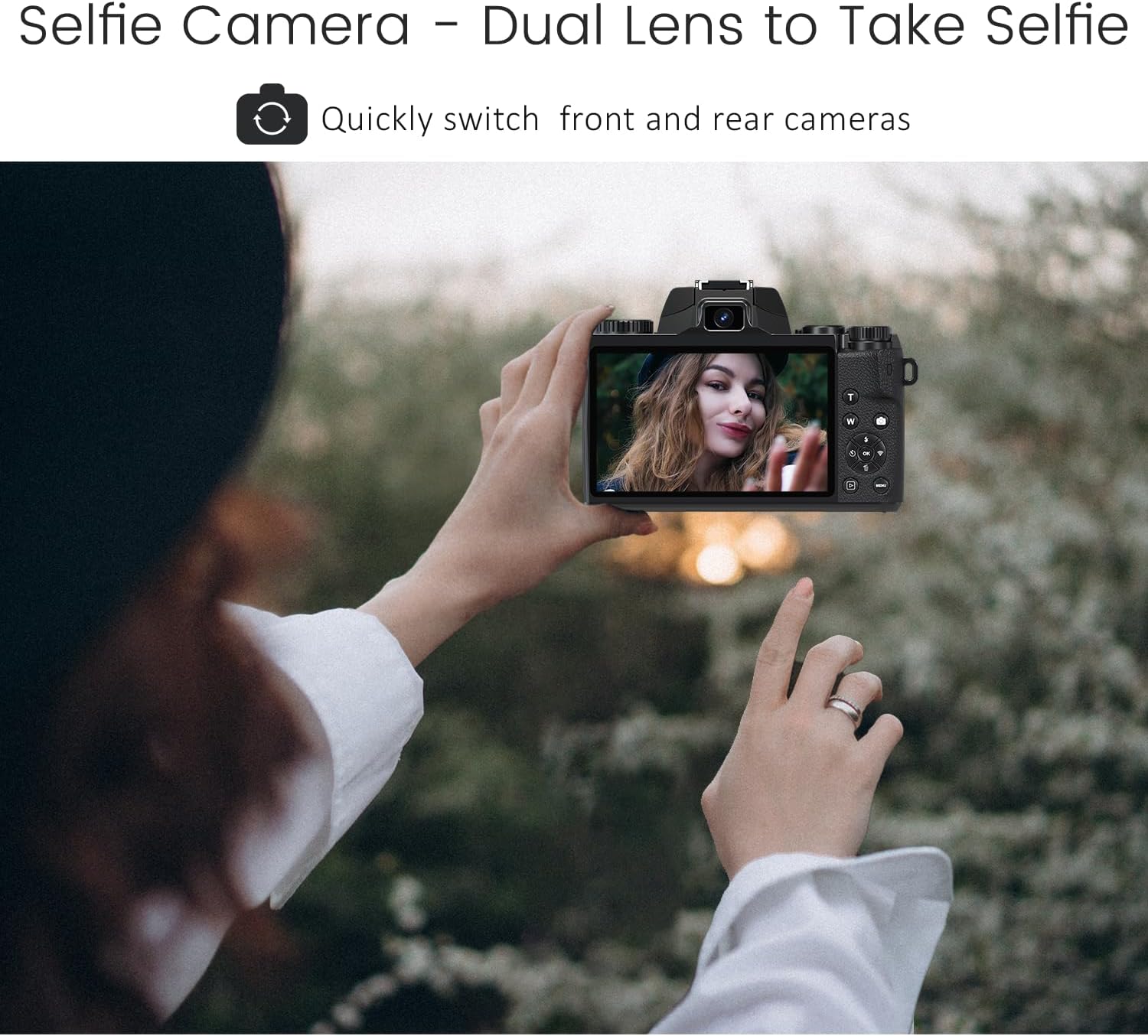 Saneen Cámara digital, cámaras 4K para fotografía y video, cámara de vlogging con pantalla táctil WiFi de 64 MP para YouTube con Flash, tarjeta SD