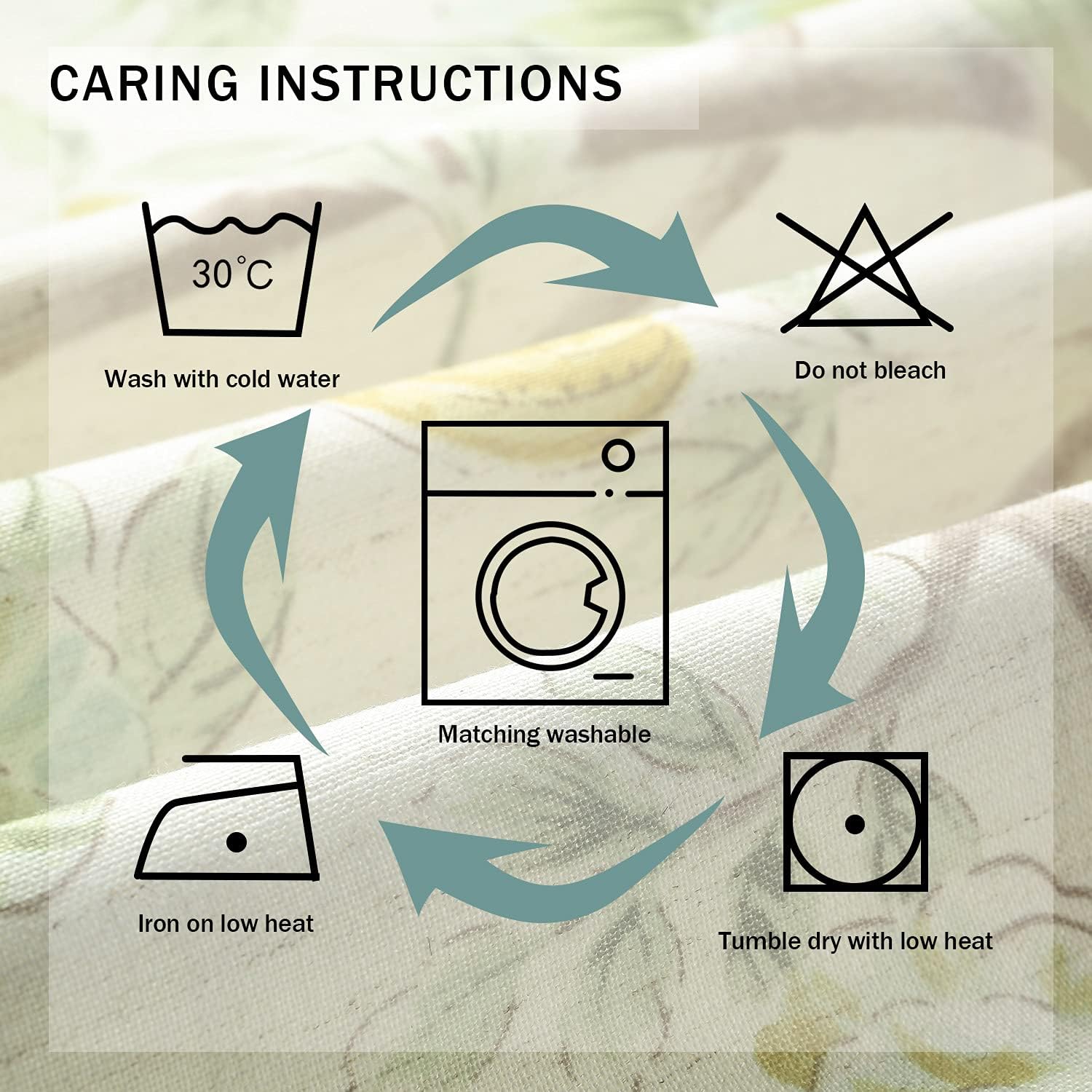 Leeva Cortinas de nivel pequeño Green Blossoms para dormitorio, porche, diseño de plantas en acuarela, cortinas cortas y pequeñas, cenefa para