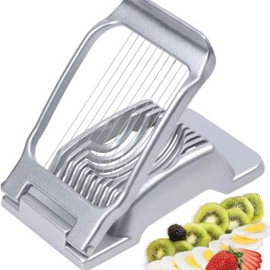 Cortador de huevos para huevos duros duros Cortador de huevos de fruta resistente con alambre de acero inoxidable Cortador de huevos para huevos duros duros Cortador de huevos de fruta resistente con alambre de acero inoxidable