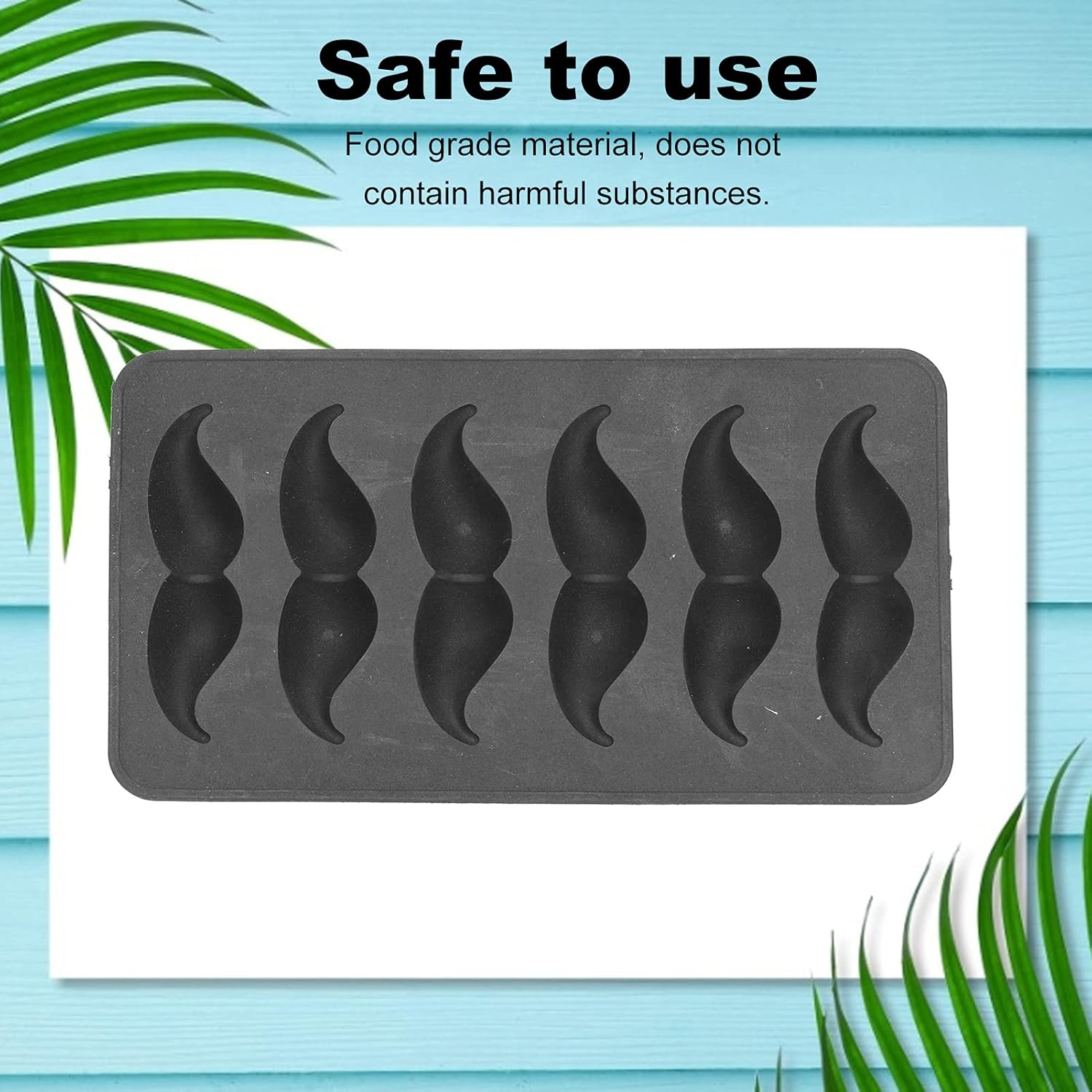 Moldes de silicona para el hogar, moldes de silicona para el hogar, moldes de hielo en forma de bigote, moldeo de verano negro, molde para moldes