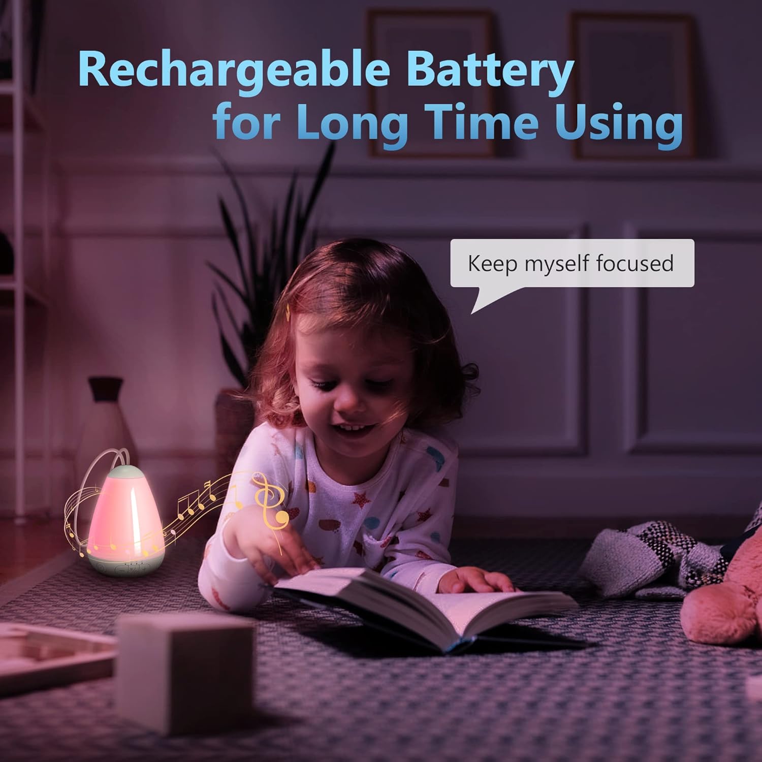 Máquina de sonido para bebés, máquina de sonido portátil para dormir con luz nocturna, ruido marrón, ruido natural, canción de cuna, máquina de