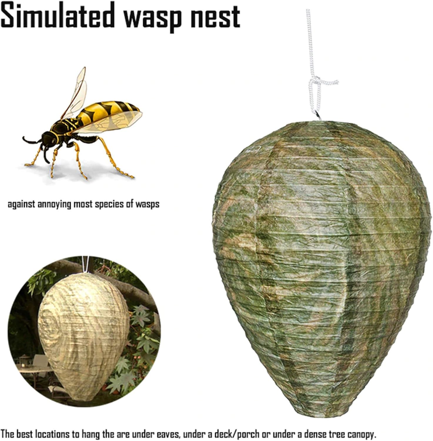 Outward Creations – Señuelo de nido de avispas – Paquete de 4 – Nido falso seguro