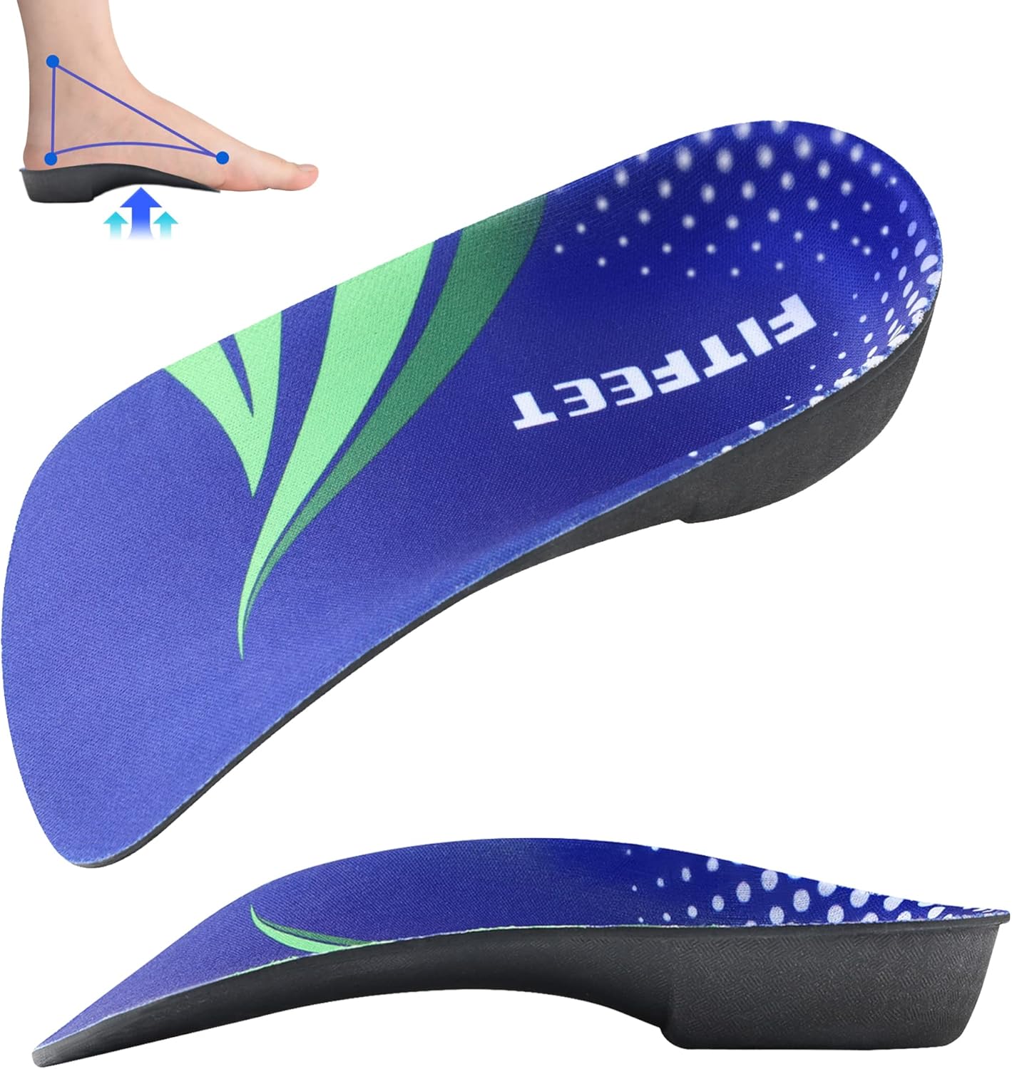 Plantillas para fascitis plantar, plantillas de soporte de arco de 34 de longitud para mujeres y hombres, inserciones de zapatos para pies planos,