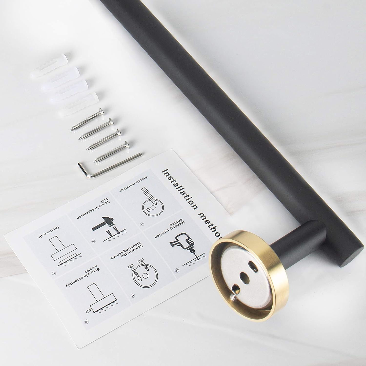 NearMoon – Barra para toallas de baño, accesorios de baño de acero inoxidable, para toalla de ducha para baño, soporte de toalla montado en la pared