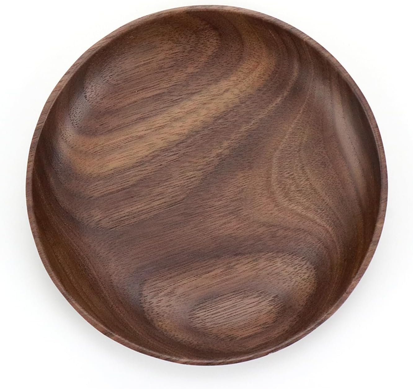 LC LICTOP Platos de madera de 130mm5.12″ Platos redondos de madera de nogal para platos, aperitivos, postres