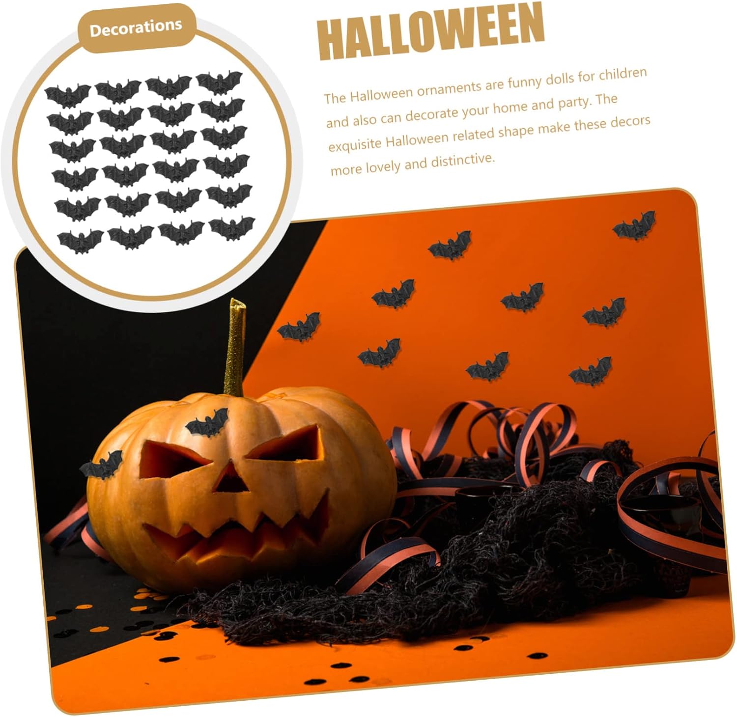 500 piezas de mini murciélago micro estatuilla de jardín, bonita decoración de Halloween, murciélagos falsos realistas, juguete de murciélago