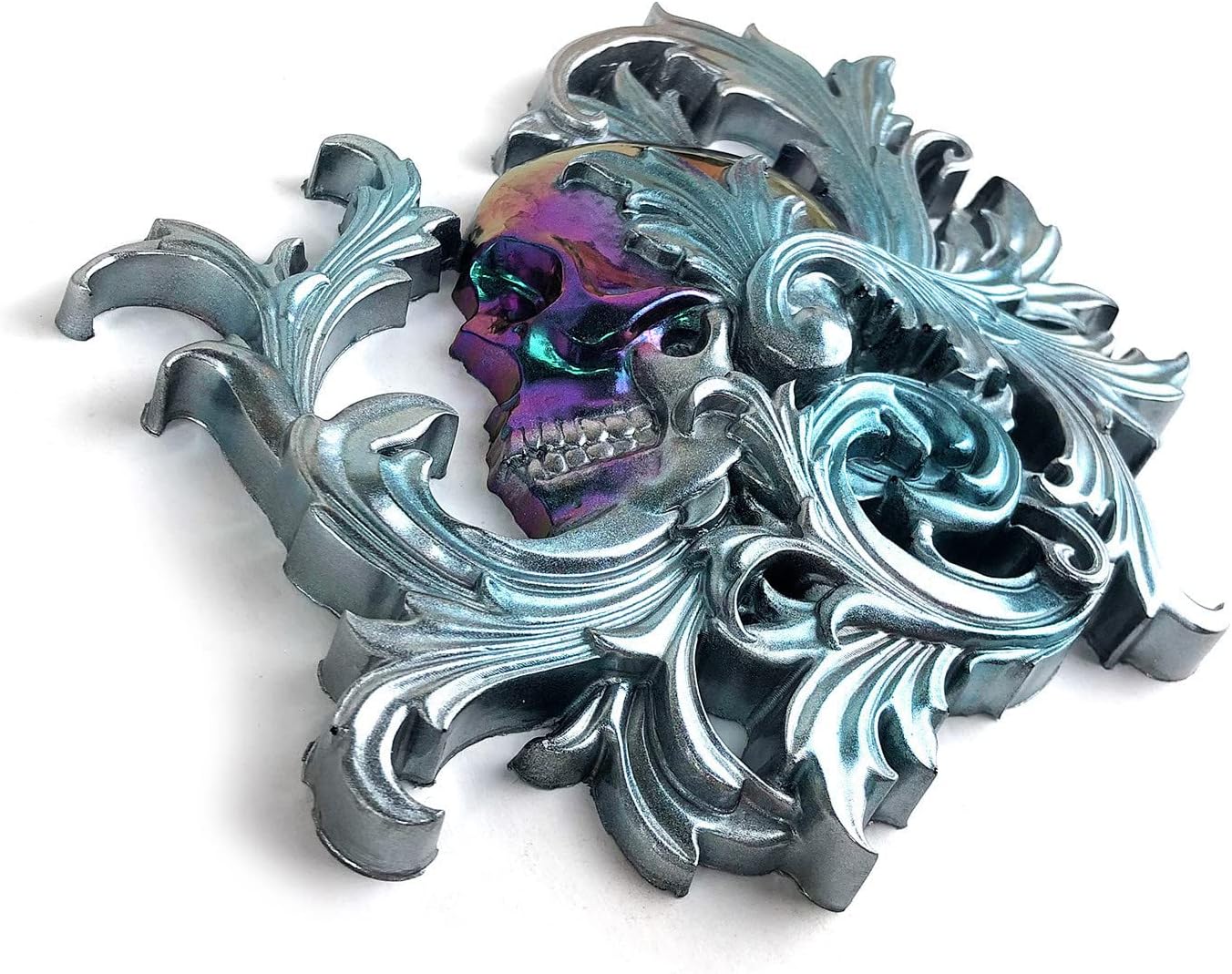 Xidmold 2 moldes de resina de calavera grandes, molde de fundición epoxi de calavera 3D para decoración de pared, molde de silicona para decoración
