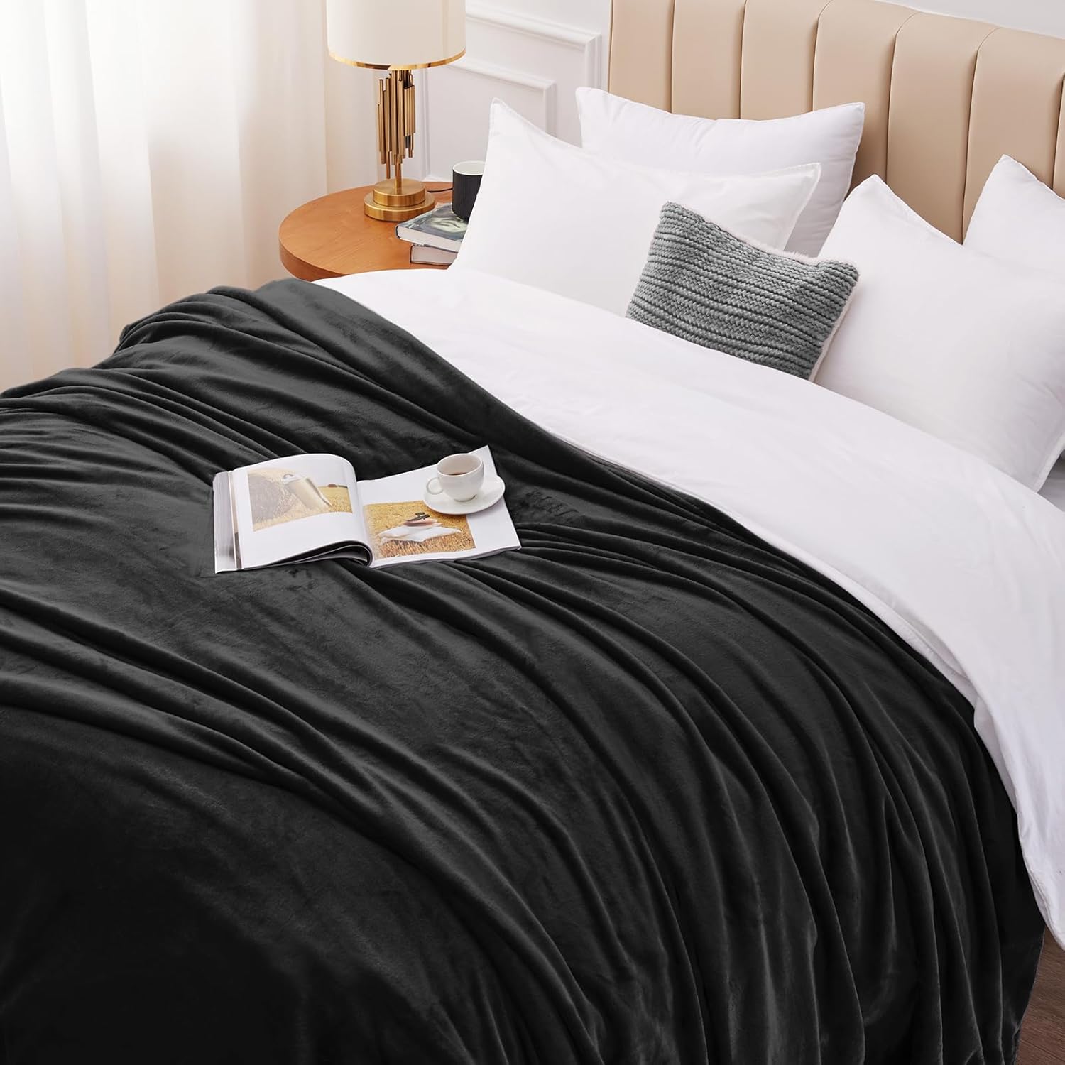 CozyLux – Manta de forro polar de 9.17ozm para todas las estaciones, muy suave, mullida, acogedora y lujosa, para decoración del hogar, sofá,