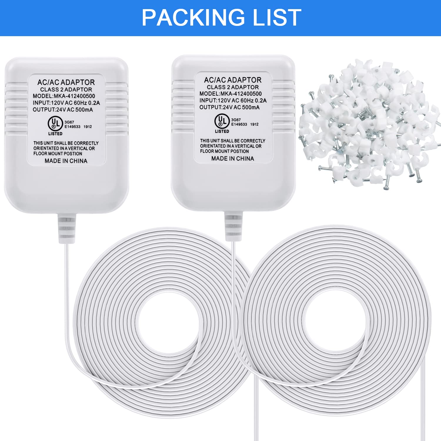 Paquete de 2 adaptadores de cable C transformador de 24 voltios compatible con Nest Honeywell Ecobee (blanco)