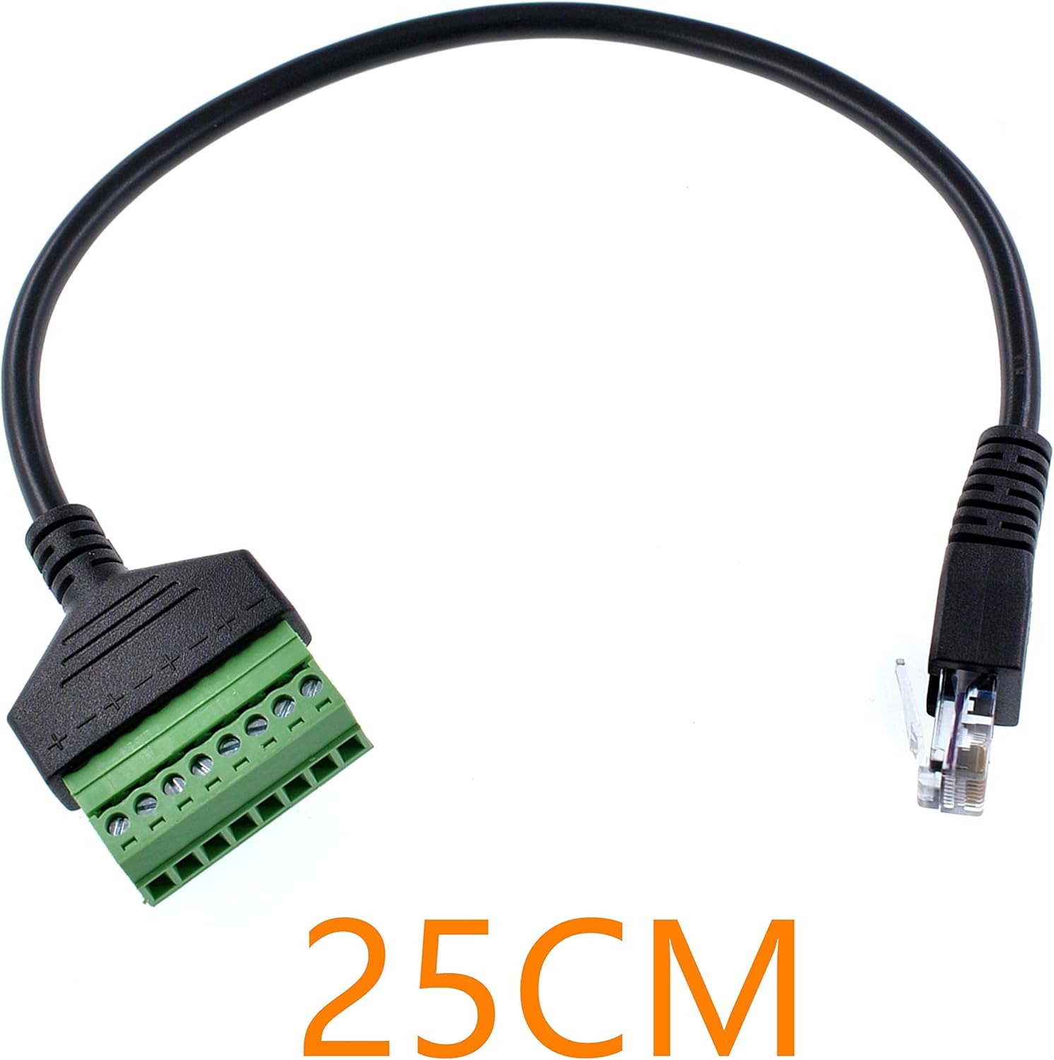 Oiyagai 1pc compatible RJ45 tornillo terminal adaptador adaptador cable RJ45 8p8c macho Jack a 8 pines tornillo terminal Connecto 9.8 in