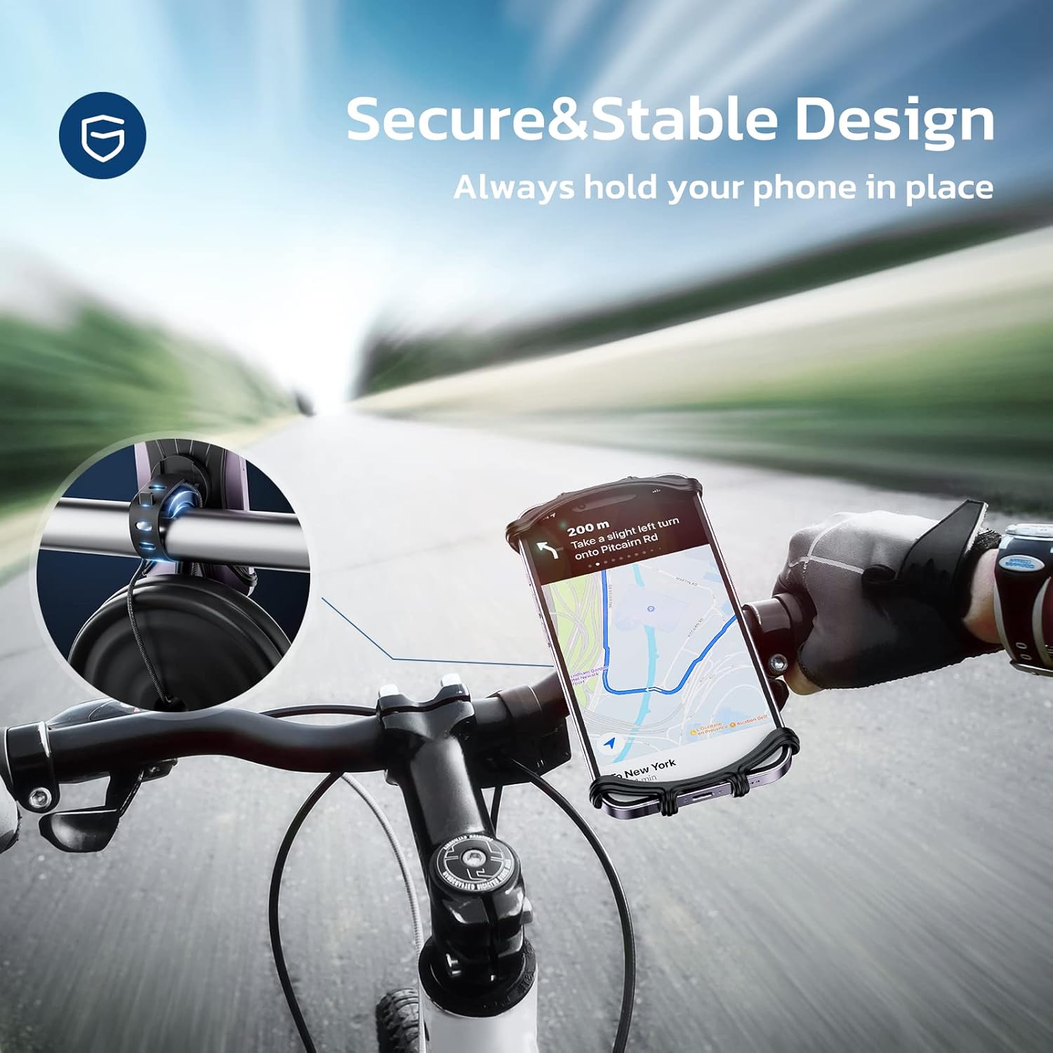 VUP Soporte de teléfono para bicicleta, soporte universal para teléfono celular de bicicleta, giratorio de 360, soporte de teléfono de silicona para