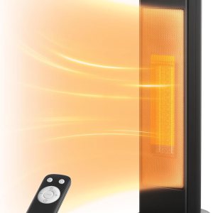 PELONIS Calentador de espacio interior de torre de cerámica oscilante para el hogar con oscilación, termostato programable y modo ECO, temporizador PELONIS Calentador de espacio interior de torre de cerámica oscilante para el hogar con oscilación, termostato programable y modo ECO, temporizador