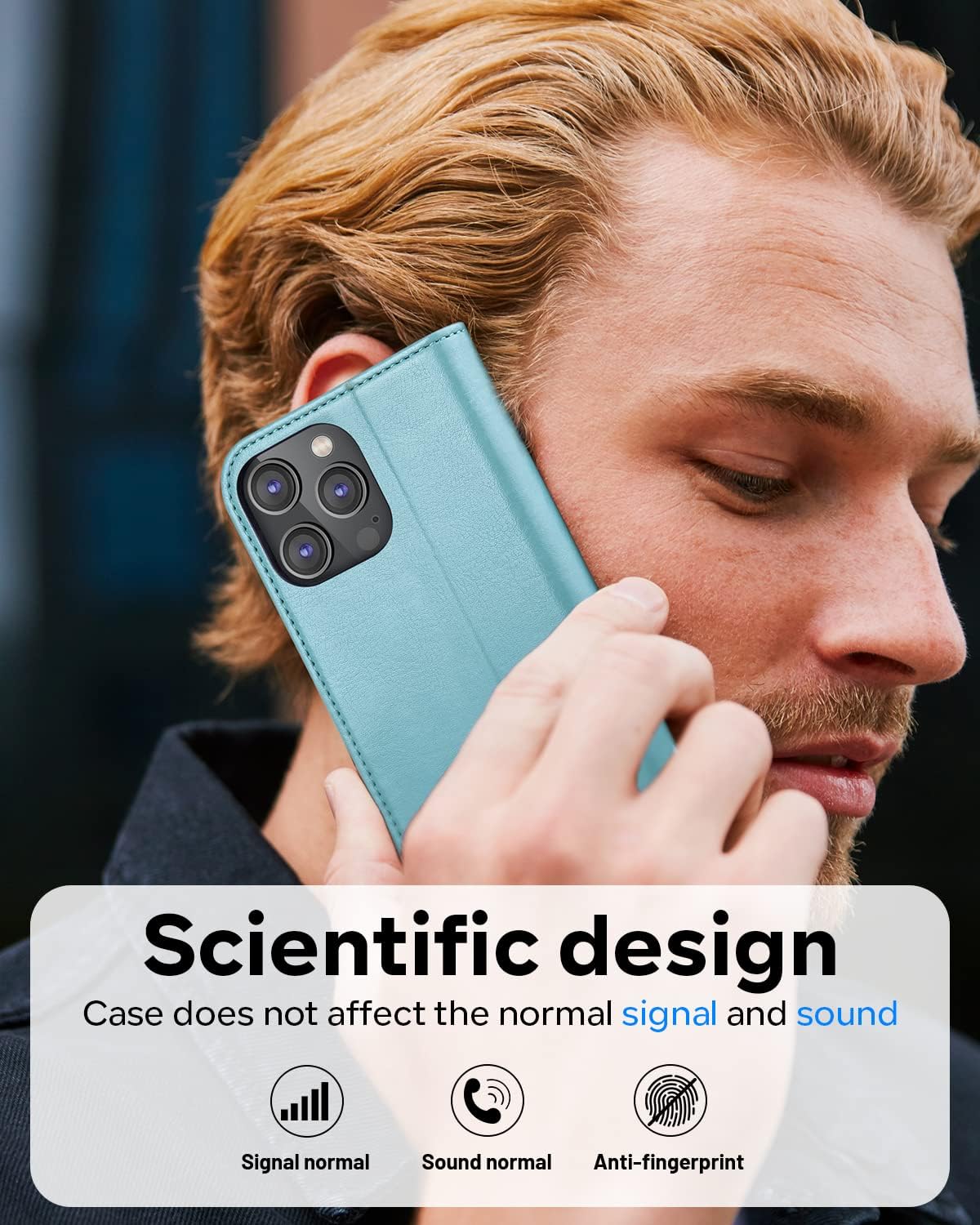 OCASE Funda tipo cartera compatible con iPhone 14 Pro Max, de piel sintética, con tarjetero, soporte de bloqueo RFID carcasa interior de TPU a