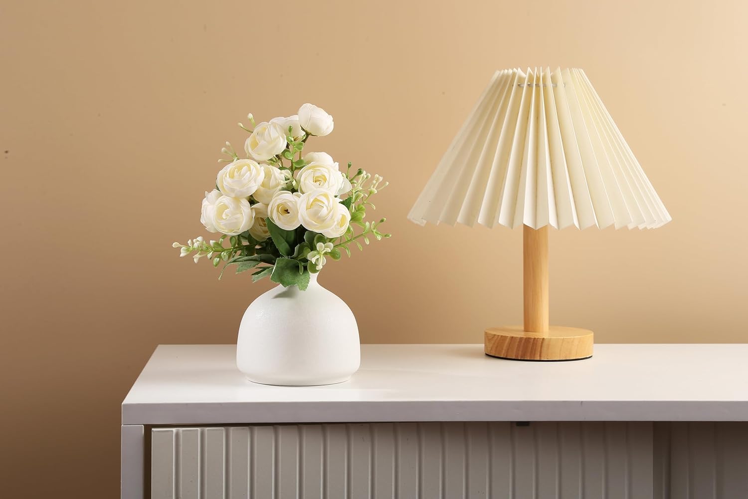 LSBTAUCP -Florero de cerámica, jarrón blanco para decoración del hogar, jarrón seco de estilo moderno, comedor, dormitorio, oficina..