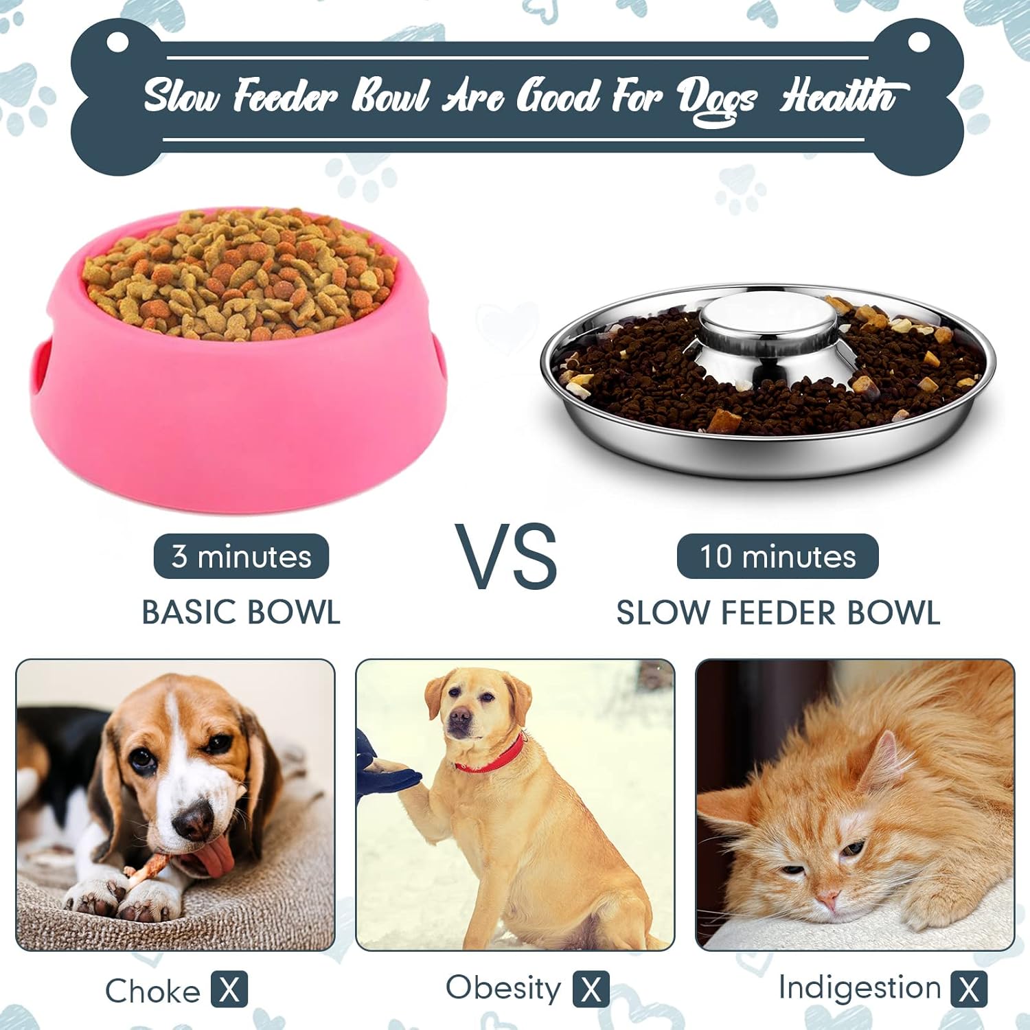 6 cuencos de acero inoxidable para cachorros de 10.2 pulgadas, comedero para cachorros, cuencos pequeños para perros y cachorros, cuencos de agua