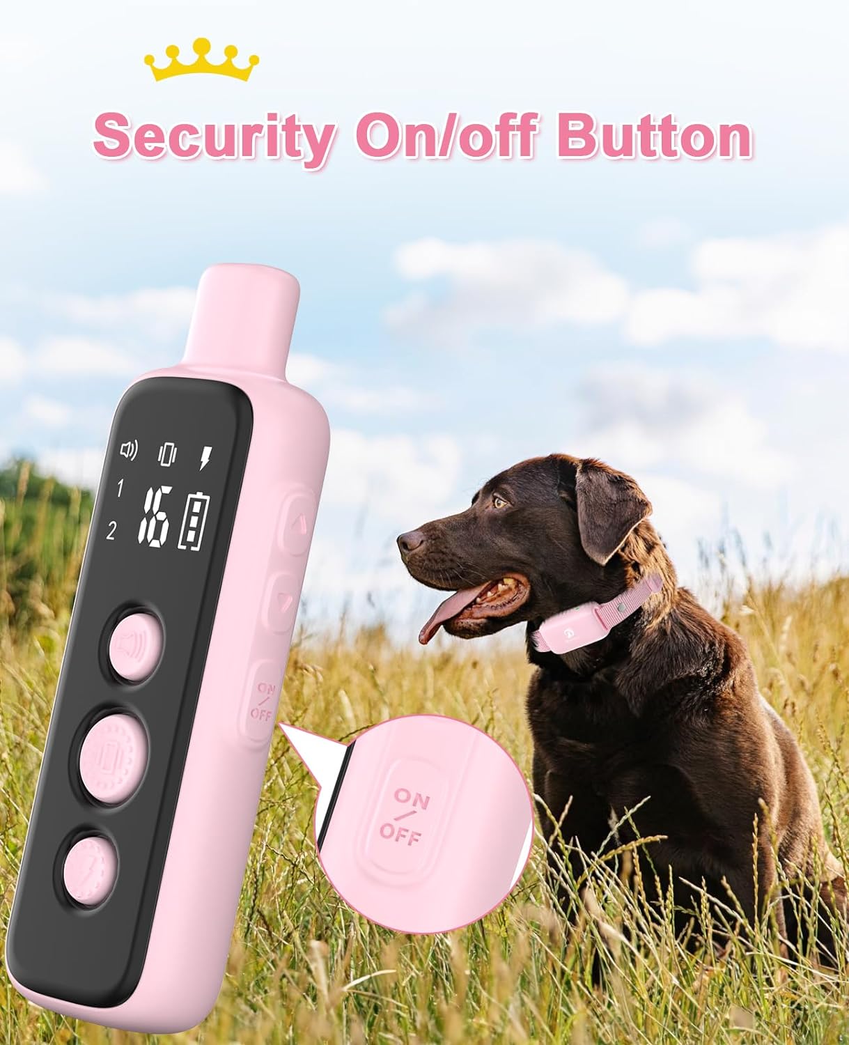 Bousnic Collar de choque para perros  Collar de entrenamiento eléctrico impermeable recargable con control remoto para perros pequeños, medianos y
