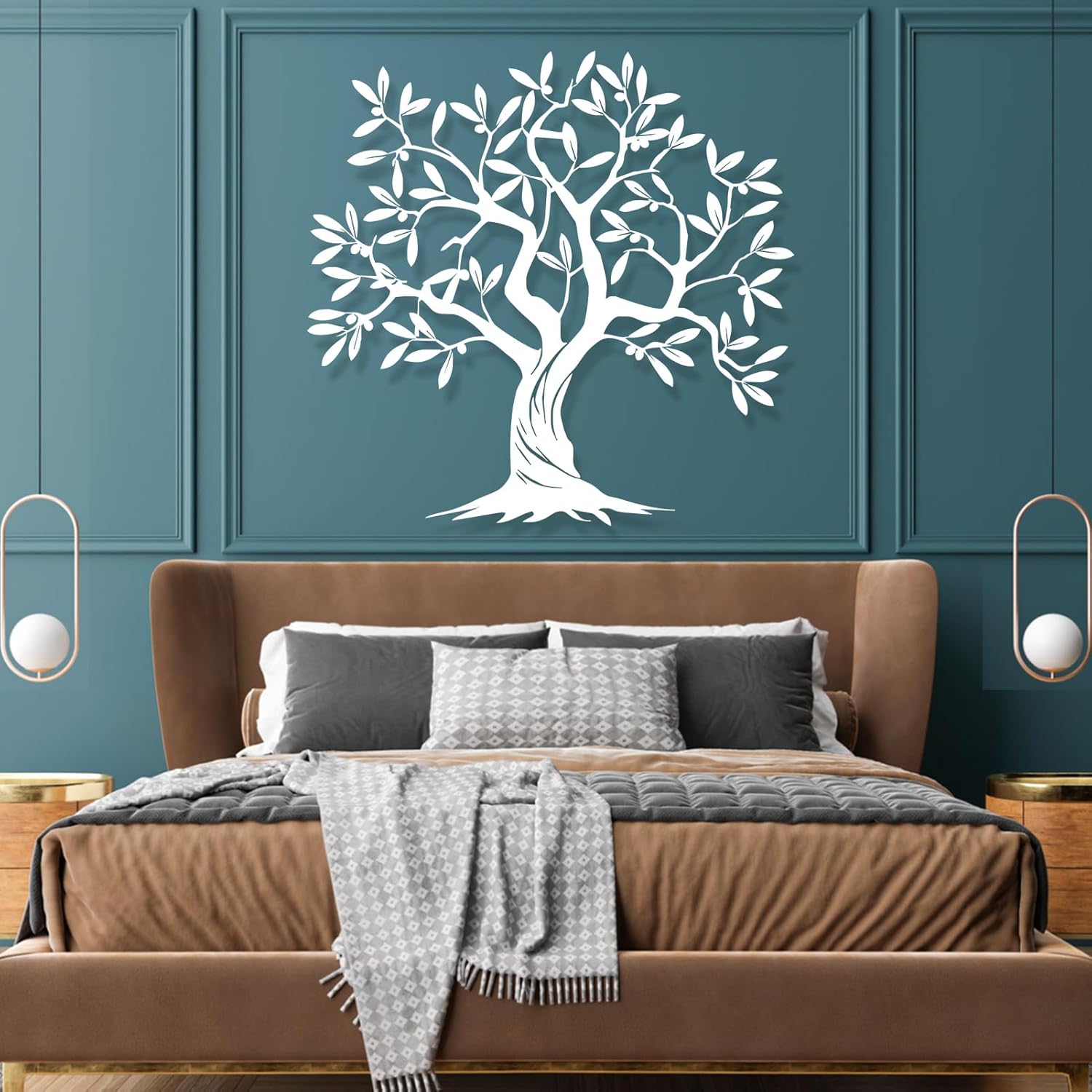 Arte de pared de metal árbol de la vida, decoración de pared de árbol genealógico, arte de pared de árbol de metal, árbol de arte metálico,
