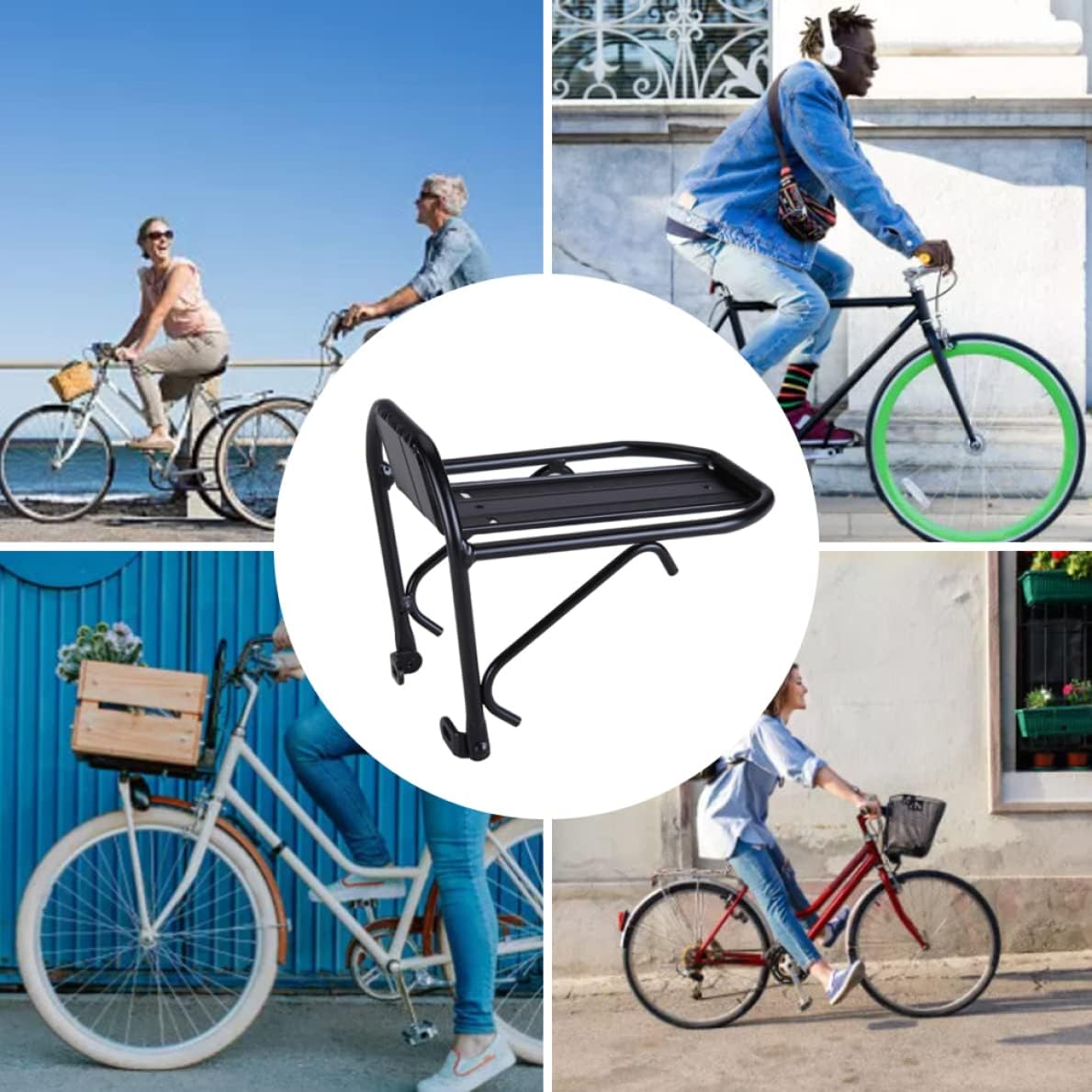 Portabicicletas delantero de aluminio para bicicleta Portabicicletas, estante delantero para bicicleta de montaña, accesorios para bicicleta de