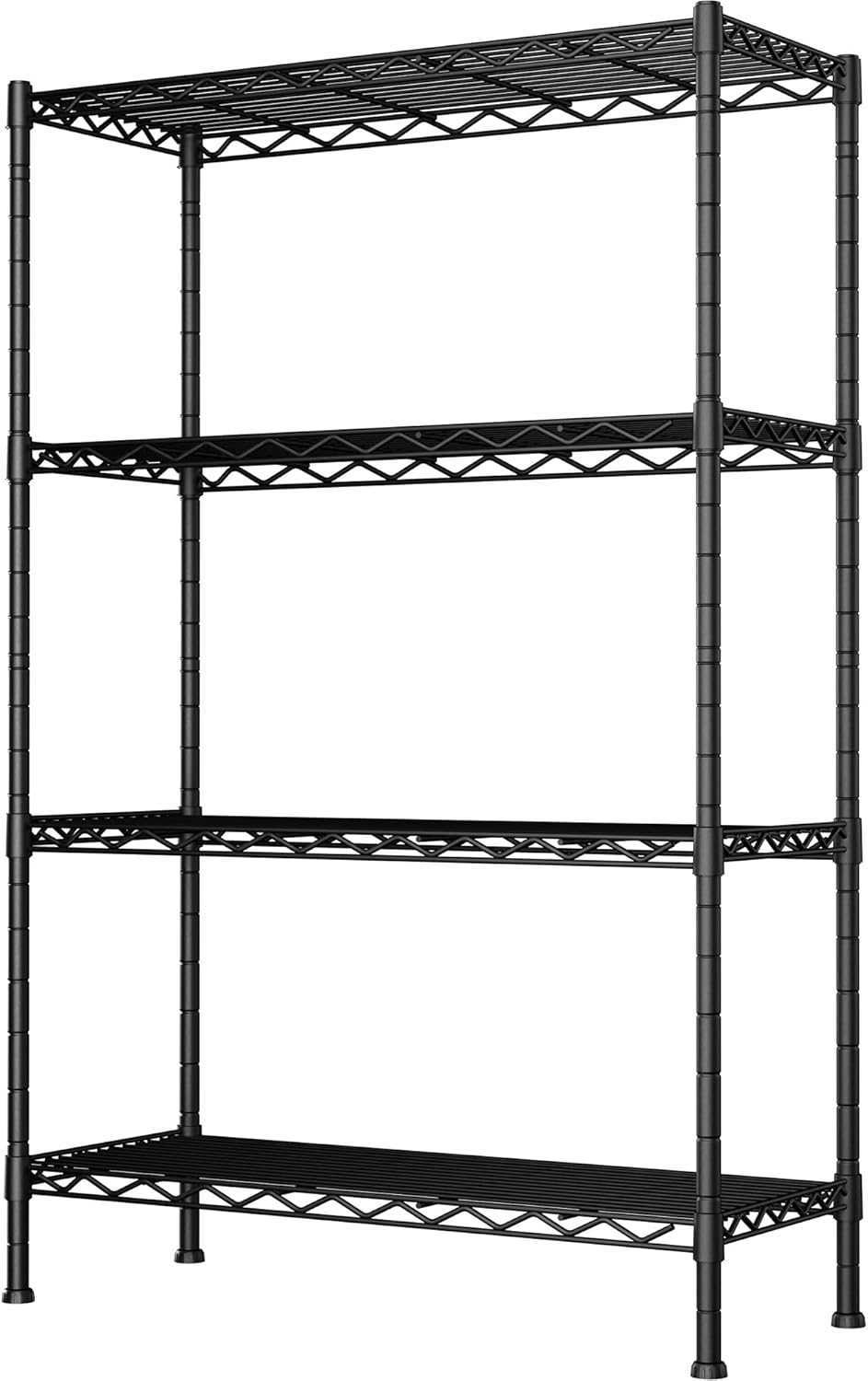 Estantería de 4 alambres de 14 pulgadas de largo x 36.2 pulgadas de ancho x 53.5 pulgadas de alto (4 niveles), estante de almacenamiento de metal