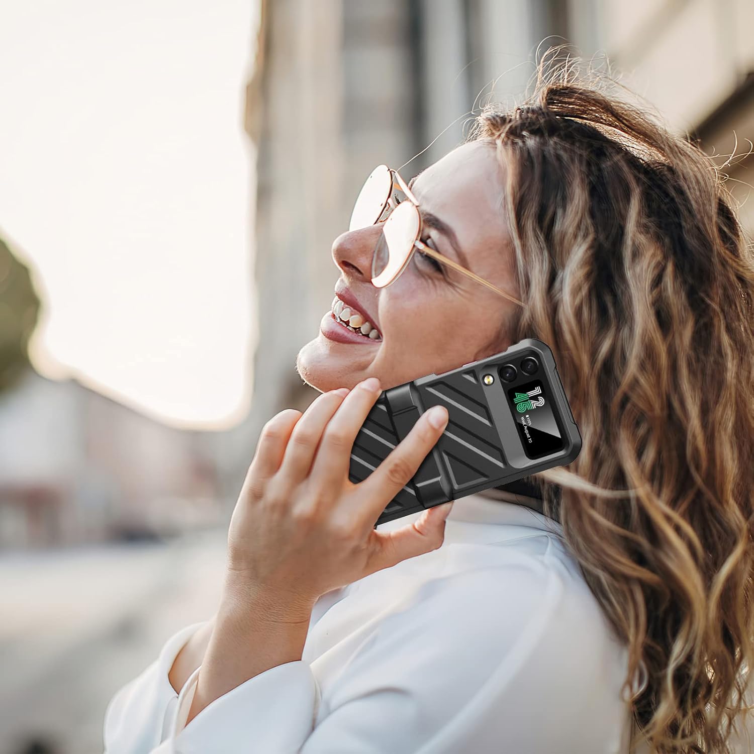 Vizvera Funda para Samsung Galaxy Z Flip 4 con protección de bisagra, funda Flip z 4 – Funda de silicona todo incluido a prueba de golpes para