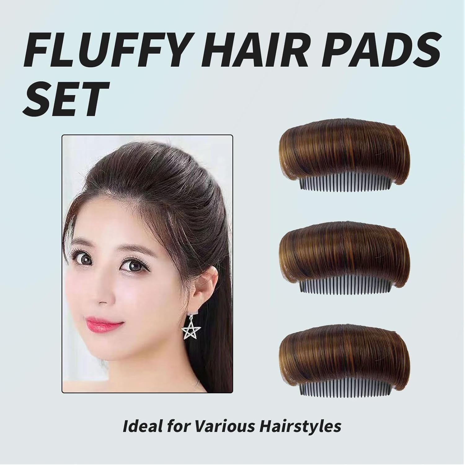 3 pinzas invisibles para el pelo de moño para el cabello, herramienta de inserción de peinado para volumen de cabello de princesa esponjoso, levanta