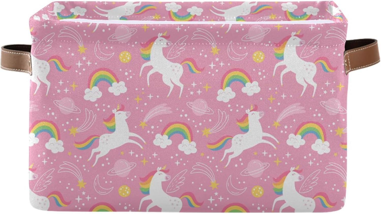 Cesta de almacenamiento plegable de unicornio rosa, cesta de almacenamiento de juguetes, caja organizadora para el hogar, niños, niñas, oficina,