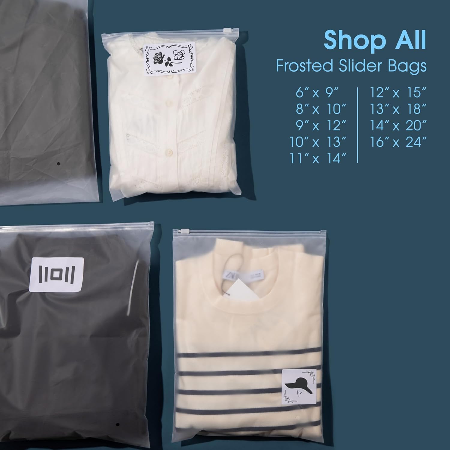 Spartan Industrial – Bolsas de plástico con cierre resellable de 14 x 20 pulgadas (100 unidades) de 3 mil con cierre resellable y orificio de