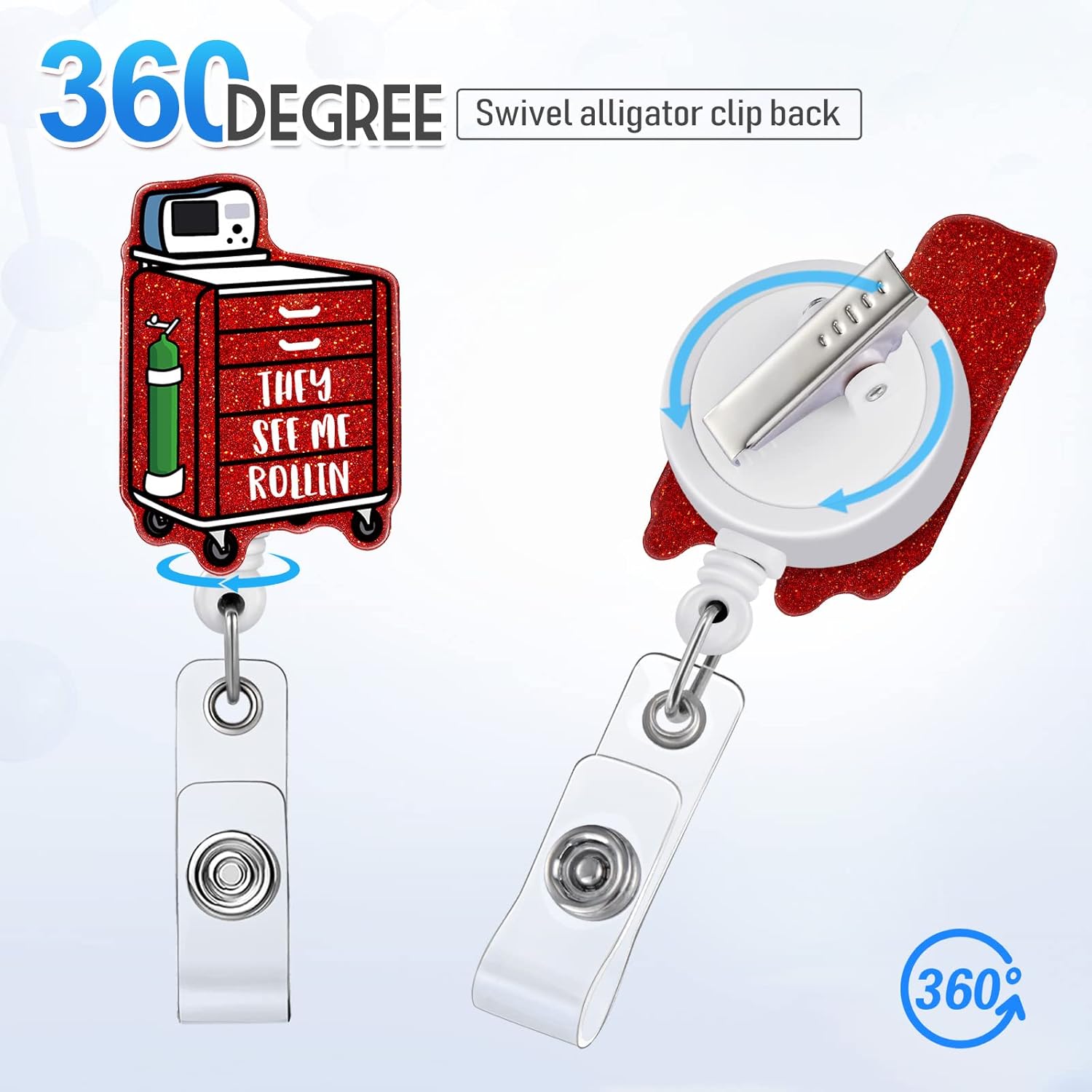 Soporte retráctil con clip de identificación para enfermera, tarjeta de identificación para enfermera, tarjeta de identificación, lindo y divertido