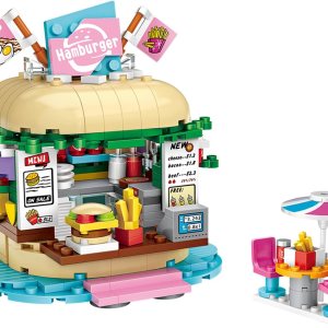 Burger Shop – Juego de bloques de construcción para parque de atracciones, juego de ladrillos, kit de construcción de corsario para niños y adultos Burger Shop – Juego de bloques de construcción para parque de atracciones, juego de ladrillos, kit de construcción de corsario para niños y adultos