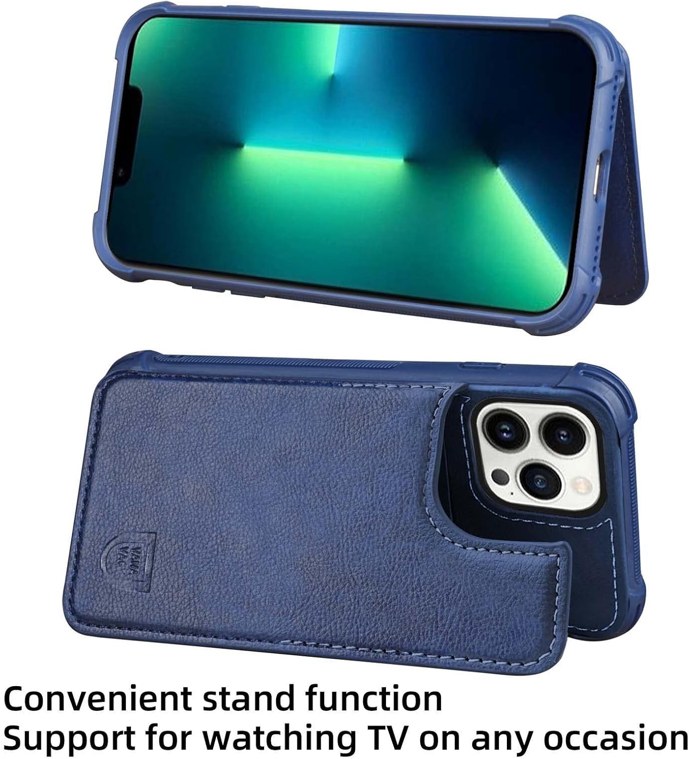 VANAVAGY Funda tipo cartera para iPhone 13 Pro Max para mujeres y hombres, funda de cuero con tapa para teléfono compatible con soporte magnético