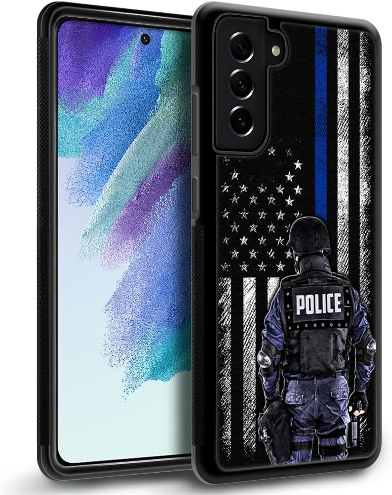 DAIZAG Funda compatible con Samsung Galaxy S22 Ultra, bandera estadounidense de la policía estadounidense para hombre y mujer, protección a prueba