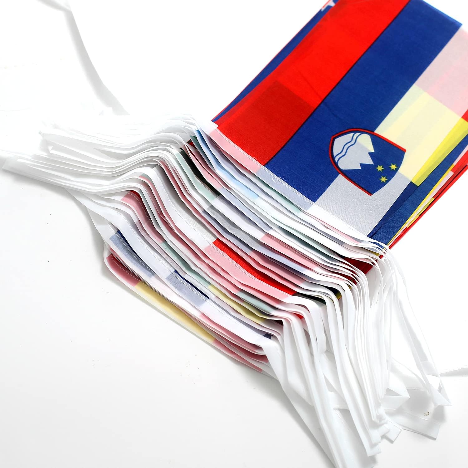 Banderas de cuerda europeas de 43 países, bandera de cadena nacional de país internacional, eventos deportivos de la Copa del Mundo Festival
