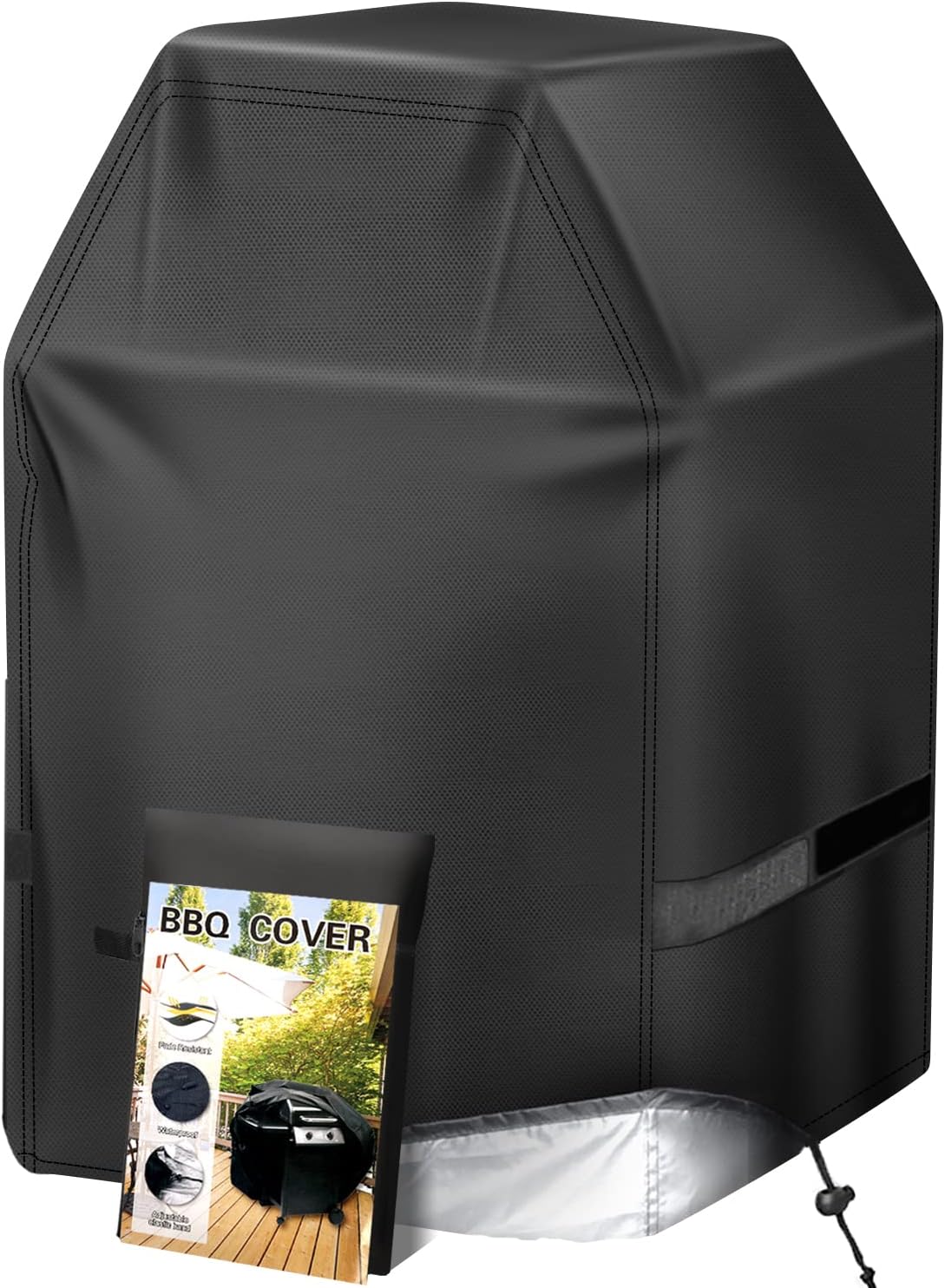 Funda para parrilla de gas de 32 pulgadas, se adapta a la mayoría de parrillas de 2 quemadores, impermeable, con correas de velcro y cordón