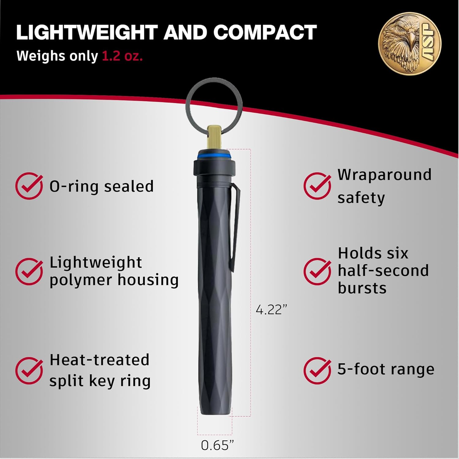 ASP Sport Defender Pepper Spray, Self-Defense for Women and Men, Quick-Release Personal Defense Equipment, Personal Protection Device, Safety