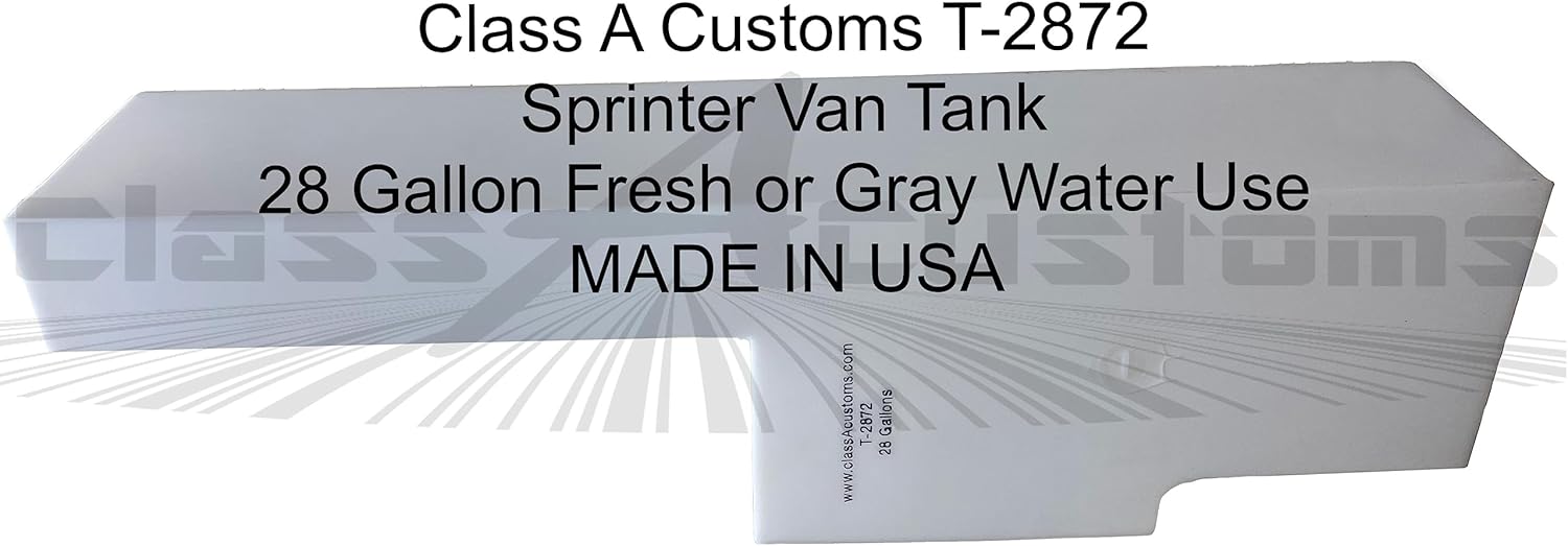 Aduanas Clase A  T-2872 RV Tanque de 28 galones para uso de agua fresca y gris  Ford Transit Sprinter Van  Camper y remolque de concesiónCamión de