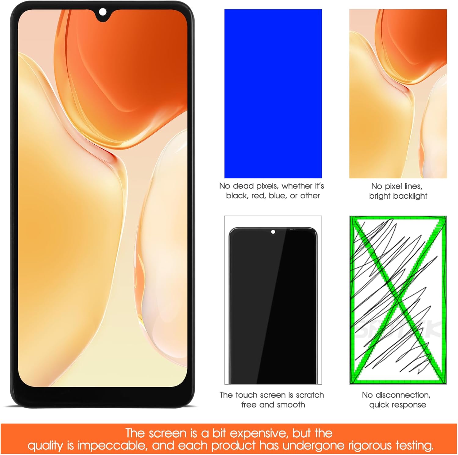 Para Samsung Galaxy A22 4G Reemplazo de pantalla para Samsung A22 Pantalla LCD SM-A225FDS SM-A225M Digitalizador de pantalla táctil Asamblea