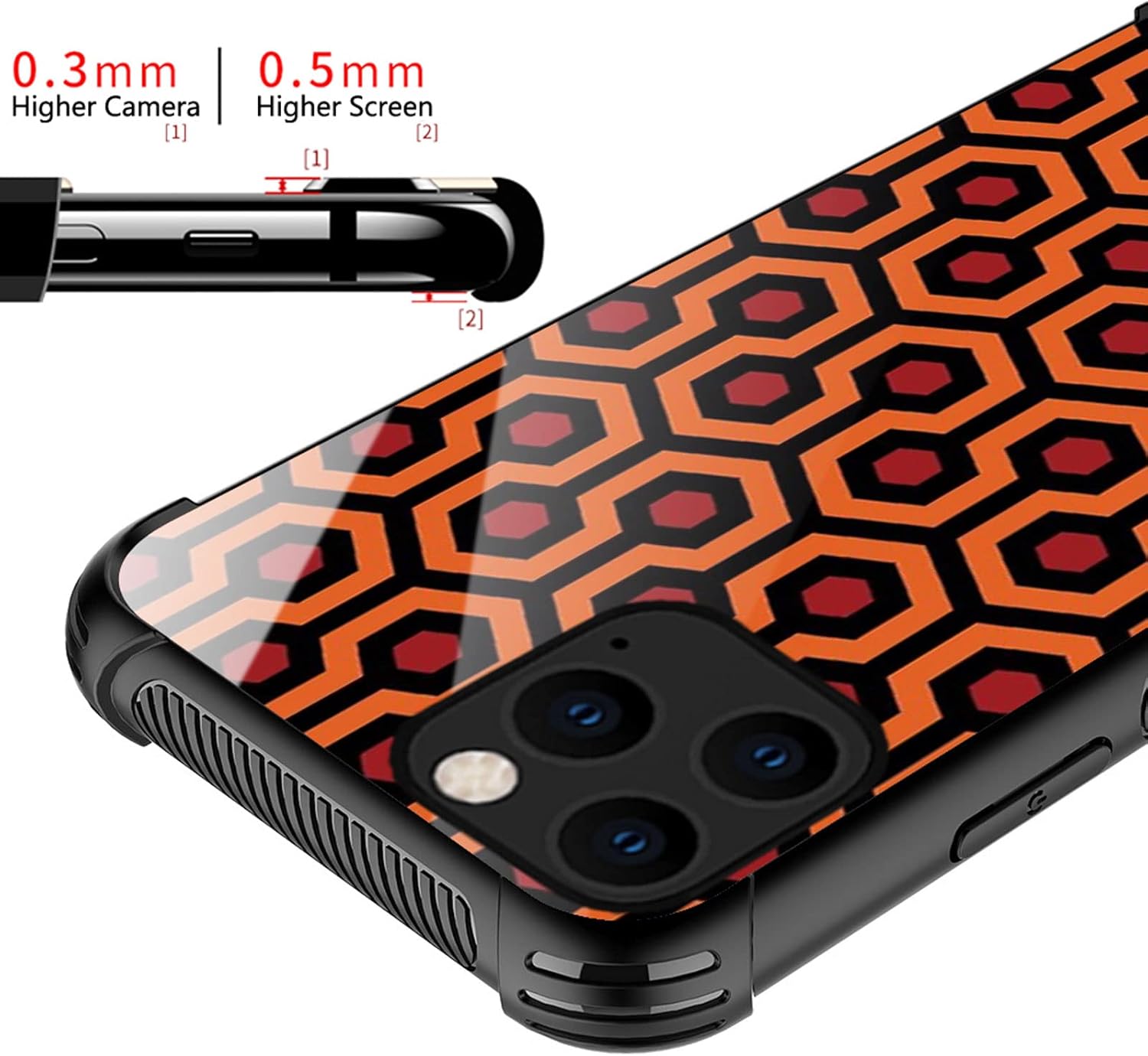 CARLOCA Funda compatible con iPhone 14 Pro Max, diseño gráfico de identidad, a prueba de golpes, antiarañazos, de acrílico duro para iPhone 14 Pro