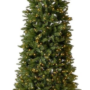 Árbol de Navidad artificial de pino verde delgado de 13 pies con 1360 luces LED blancas cálidas y ramas flexibles 3924 Árbol de Navidad artificial de pino verde delgado de 13 pies con 1360 luces LED blancas cálidas y ramas flexibles 3924