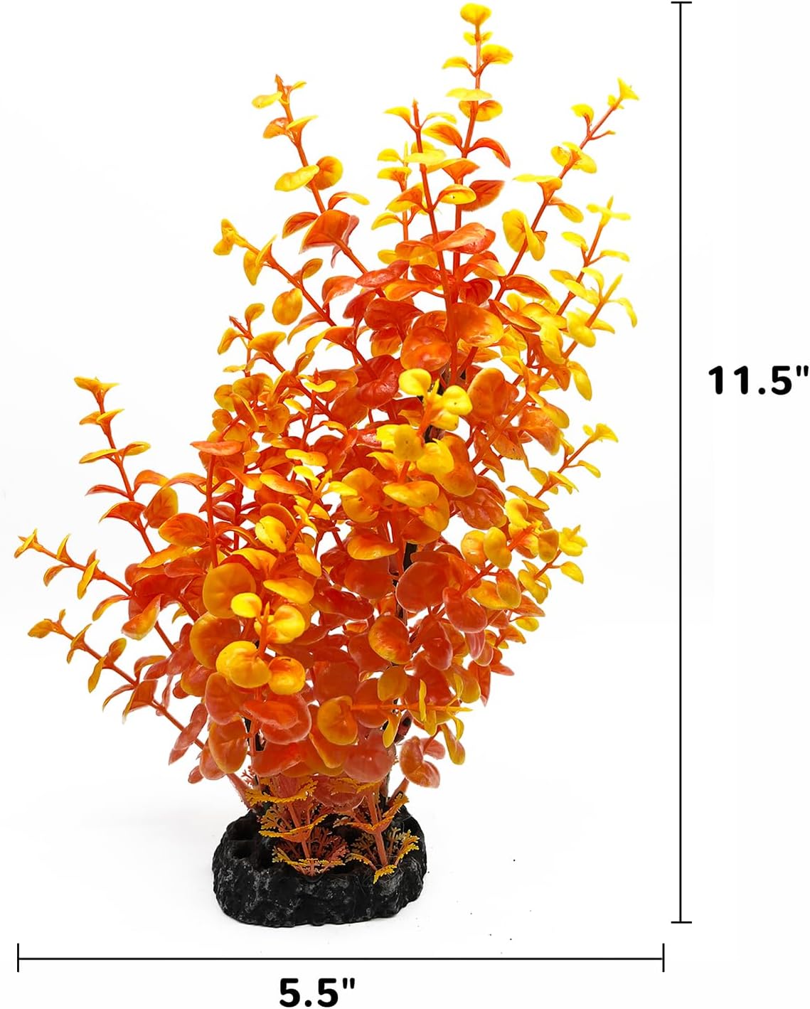 Mipukbay Plantas de acuario naranja, decoraciones artificiales para peceras, 1 planta de plástico para pecera