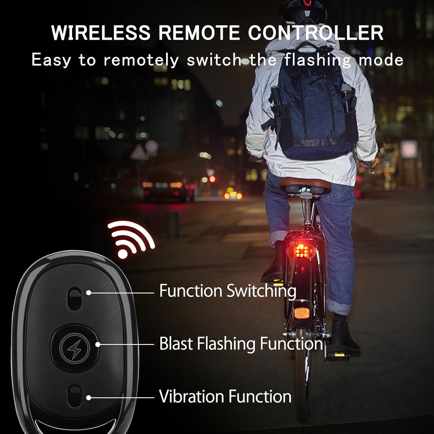 SEISSO Paquete de 2 luces estroboscópicas LED anticolisión con control remoto inalámbrico, carga USB, kit de luces estroboscópicas de emergencia
