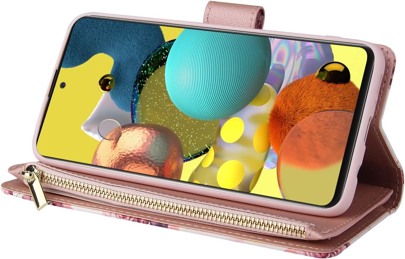 UEEBAI Funda tipo cartera para iPhone 12 Mini de 5.4 pulgadas, piel sintética de alta calidad, cierre magnético, bolsillo con cremallera, ranuras