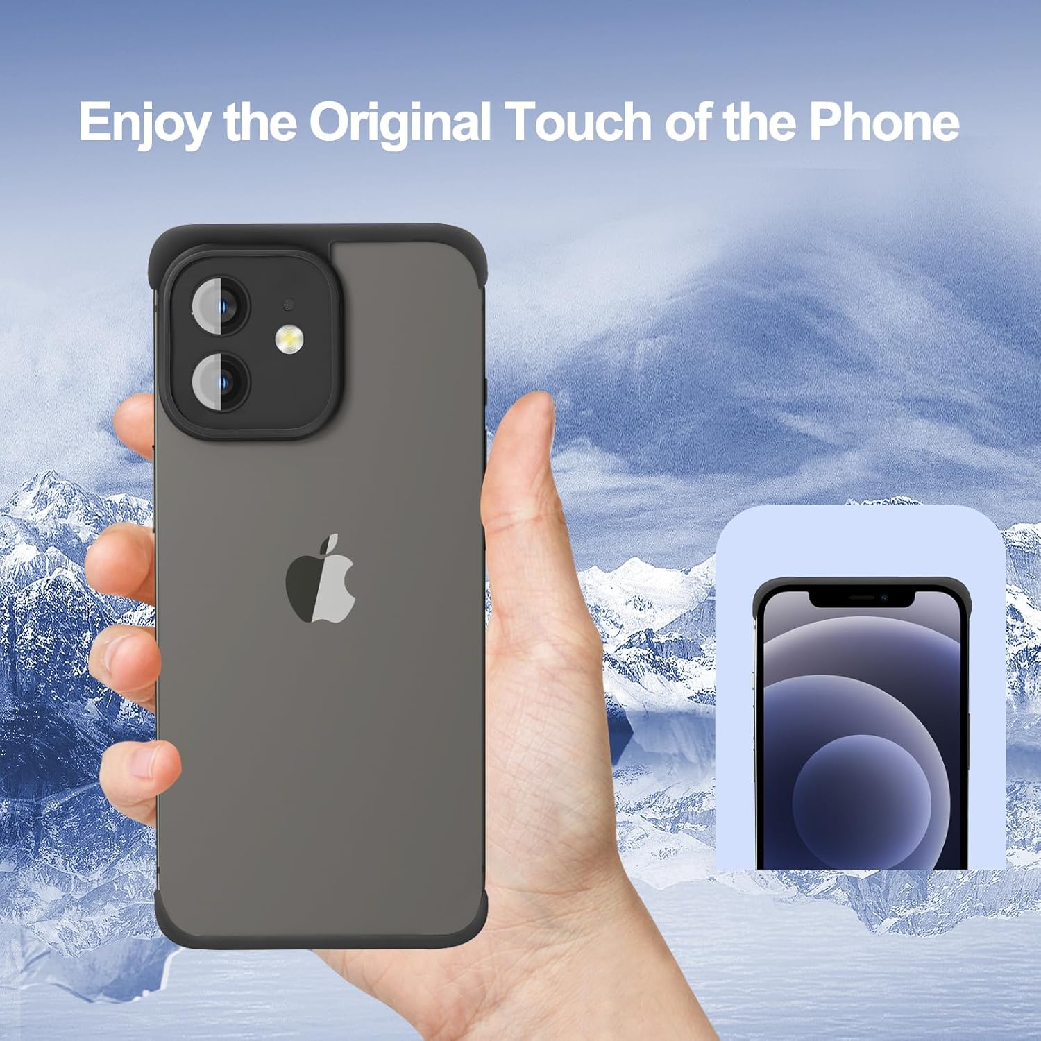 Funda delgada sin marco, con protector de lente de cámara integrado, ultrafina, ligera, minimalista, a prueba de golpes, funda protectora de